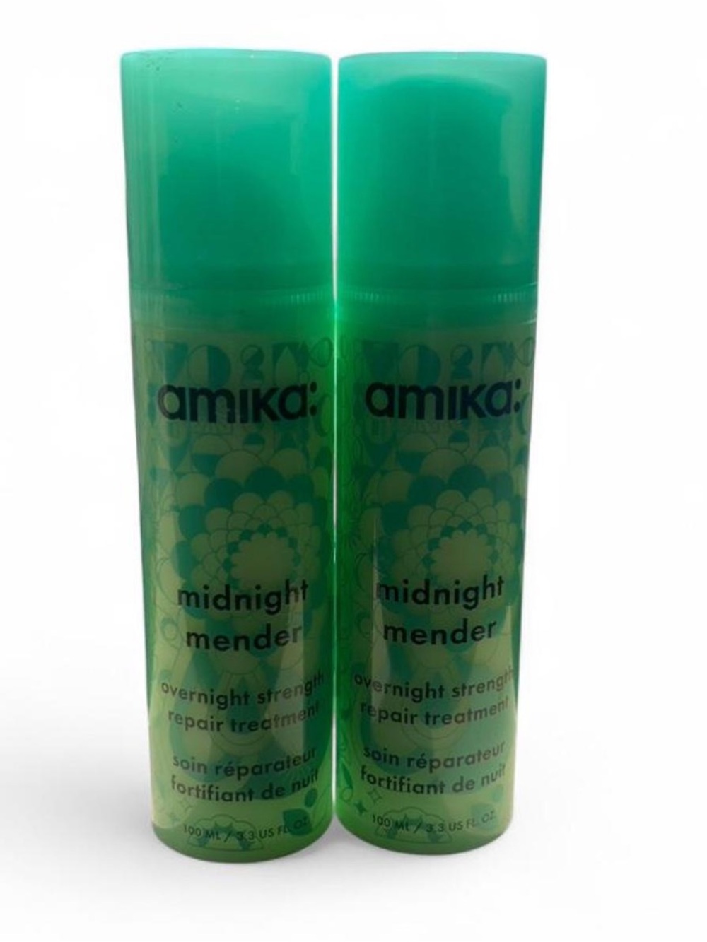 2 new amika Midnight Mender Overnight Hair Repair Treatment. 100ml each.